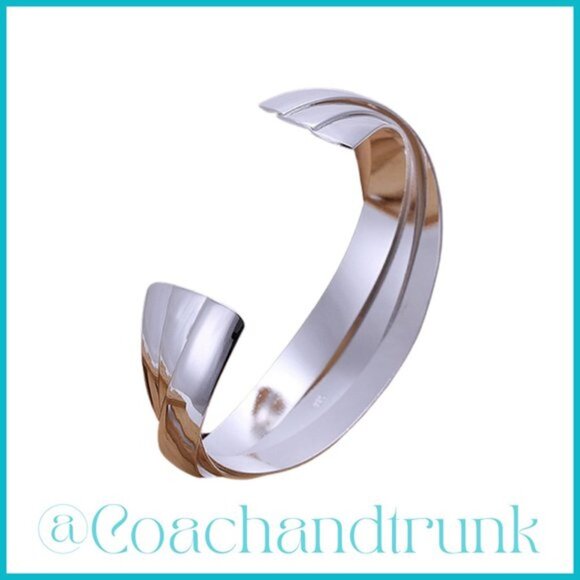 Sterling Silver Hallmark Art Nouveau Style Semi Adjustable Cuff Bracelet NWT - Picture 2 of 6